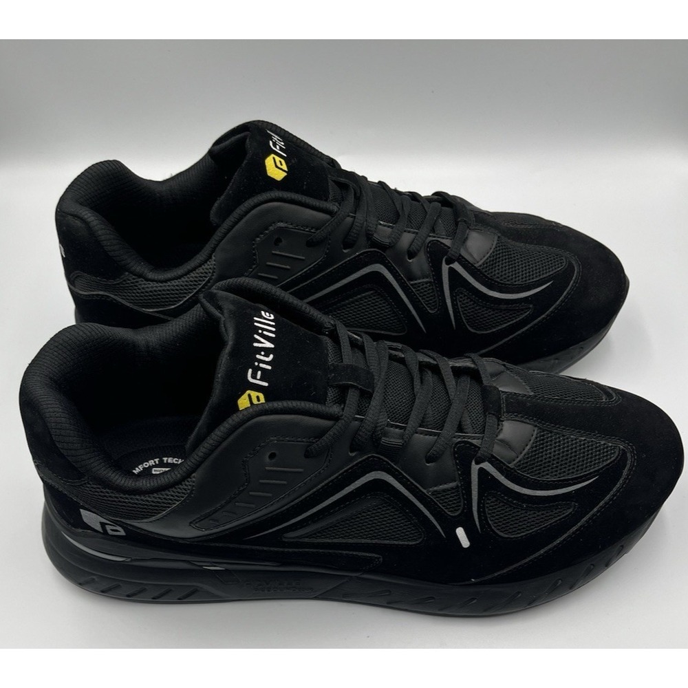 FitVille Rebound Core V1 Mens 15EEW Black Extra Wide Walking Sneakers - Picture 12 of 12